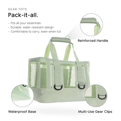 MISSION Boat Gear CASSI Heavy-Duty Outdoor Tote and Waterproof Marine-Grade Mesh Boat Bags - color: Sage, size: 23 Liter