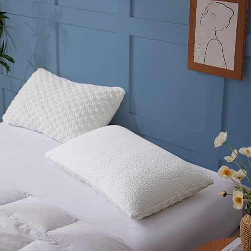 Sophia & William Cooling Bed Pillow for Sleeping (Standard Size) Adjustable Shredded Memory Foam Pillow for Side, Back and Stomach Sleepers - size: Standard