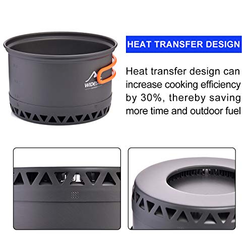 widesea Camping Cookware Outdoor Pot Pan Cooking Equipment Heat Exchange Design for Hiking Backpacking Travel - style: For 2-3 Person