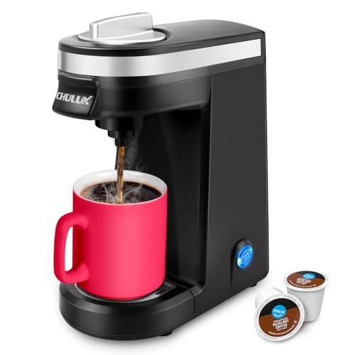 CHULUX Single Serve Coffee Maker for K Capsule and Ground Coffee, Single Cup Coffee Machine, Black - color: A-Black
