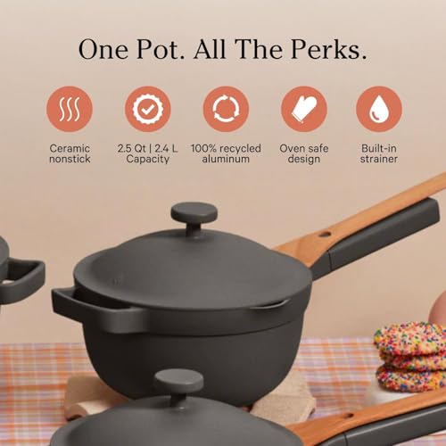 Our Place Mini Cookware Duo | 6-Piece Ceramic Cookware Set with Mini Always Pan & Mini Perfect Pot | Induction & Oven Safe up to 450°F | Nonstick, PFAS-Free Non-Toxic Cookware | Char - color: Char, size: Mini