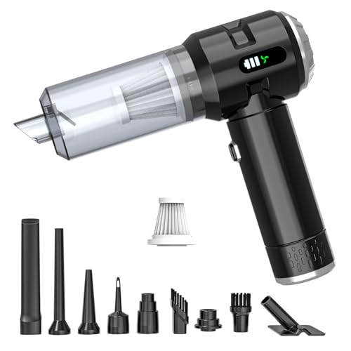 Sycoodeal Handheld Car Vacuum Cleaner, 25000PA Strong Cyclonic Suction Portable Mini Vacuum Cordless with Digital Display Lightweight Handheld for Pet Hair, Car, Home, Office, Kitchen(Silver) - color: Silver