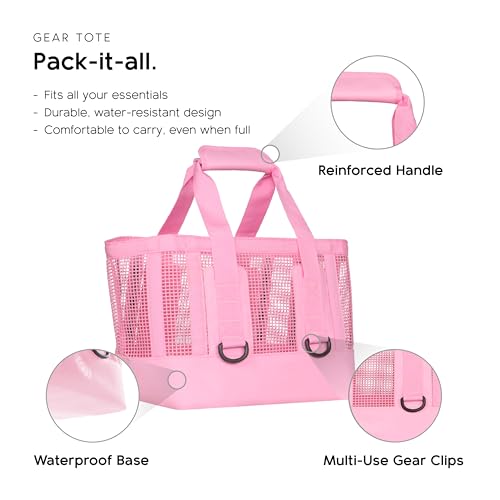 MISSION Boat Gear CASSI Heavy-Duty Outdoor Tote and Waterproof Marine-Grade Mesh Boat Bags - color: Rosé, size: 23 Liter