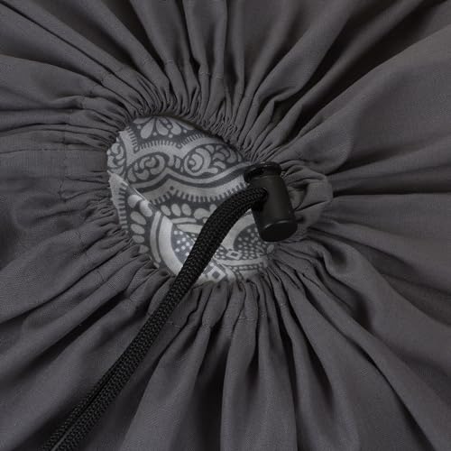 Household Essentials Cotton Laundry Bag with Drawstring Closure, Gray - style: Grey