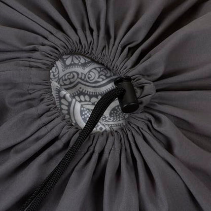 Household Essentials Cotton Laundry Bag with Drawstring Closure, Gray - style: Grey