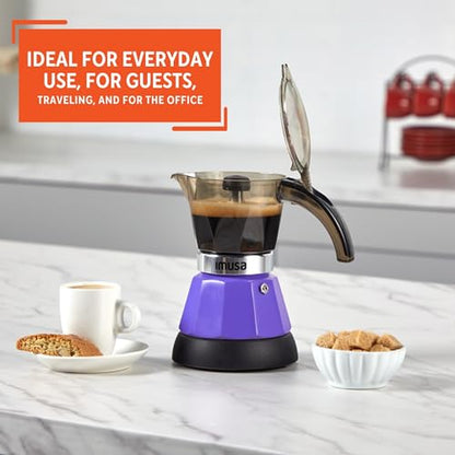 IMUSA 3 or 2cup Electric Espresso Maker, Purple - color: Purple, size: 3 Cup