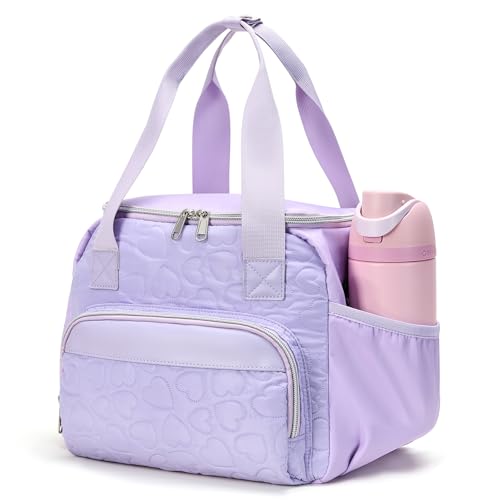 holuxer Insulated Lunch Bags for Women - Large Reusable Leakproof Cute Lunch Box for Adult, Portable Cooler Tote Bag for Work Picnic Meal Prep (Light Purple) - color: Light Purple
