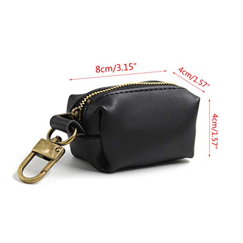 Travel Outdoor Protable Dog Poop Bag Dispenser PU Leather Pouch Pet Puppy Cat Pick Up Poop Bag Holder Garbage Waste Bags Organizer - Waterproof and wear resistant (Coffee)