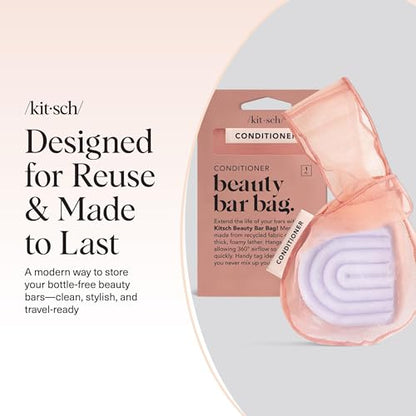 Kitsch Bar Soap Saver Pouch – Patented Mesh Soap Bag for Shampoo and Conditioner Bars - Extends Use & Prevents Soggy Mess - Recycled Beauty Bar Bag, Eco-Friendly - Terracotta - color: Terracotta