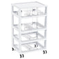 Vtopmart Plastic Drawer Storage Orangizer, 4 Tier 6 Drawers with Wheels for Office Supplies, Art Crafts, Under Desk Storage for Office, Bathroom, Dresser, 1 Pack/Clear - style: 4 Tier 6 Drawers