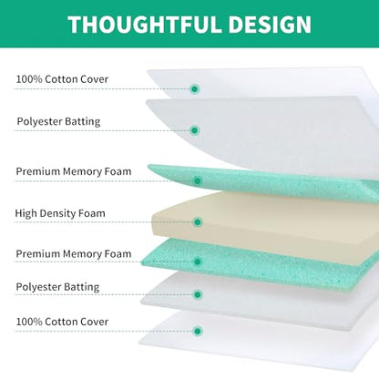 HOMBYS Memory Foam Couch Cushion Replacement, High Density Upholstery Foam Wrapped with Memory Foam & Polyester Batting, Sofa Cushions Inserts with Dacron Fiber Layer,with Removable Cover,6"x22"x24" - size: 6 inch Thick-22"x24"