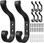 bussdis Coat Hanger Wall Mount 8-Pack - Wall Hooks for Hanging Heavy Duty - color: Black, size: 8 Pack