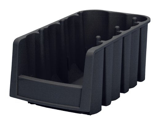 Akro-Mils 30796 Economy Stacking Shelf Plastic Storage Bins, (9-Inch x 6-5/8-Inch x 5-Inch), Black (10-Pack) - size: 8.875 x 6.625 x 5