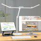 Micomlan Led Desk Lamp with Atmosphere Lighting, Rotatable Tall Architect Desk Lamp for Home Office with Swing Arm, 24W Bright Auto Dimming Adjustable Computer Light with Base for Table - color: White
