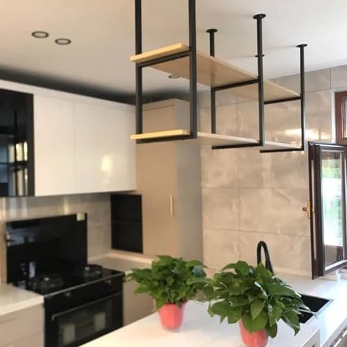 Floating Shelves，Ceiling Shelf Brackets 2 Layer，Wall-Mounted Decorative Rack for Bar Restaurant，Hanging，Easy to Install(Size:80 * 30 * 60cm(31 * 12 * 24IN)) - size: 80*30*60cm(31*12*24IN)