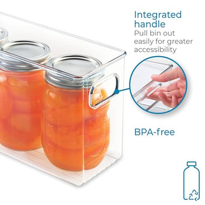 iDesign Slim Clear Plastic Storage Bin, Tall Narrow, 2-Pack | Organizer for Kitchen, Fridge, Pantry - style: Pack of 2