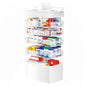 FOCHIER F 5-Tier Medicine Box Organizer Storage with Removable 6-Compartments Pill Organizer, Portable Medicine Container with Plastic Handle,First Aid Box Empty for Cabinet/Home/Travel