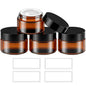 TUZAZO Thick Amber 1 oz Glass Jars with Lids & Inner Liners, 4 Pack Small Amber Glass Jar Travel Containers for Cosmetics, Cream, Lotion | Essential oil Beauty Products | Candle Making Jar - color: 1 oz Amber