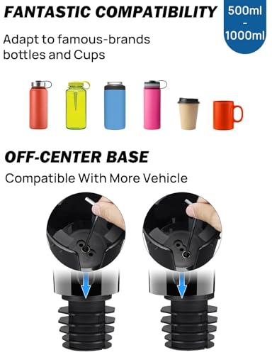 JOYTUTUS Cup Holder Phone Mount for Car, Car Cellphone Large Adapter Long Arm with 360 Degree Rotation, Compatible iPhone, Samsung & All Smartphones,Black,1 Pack - color: Black