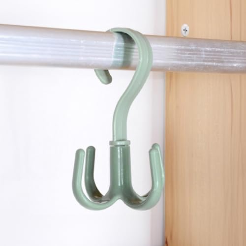 360 Degree Rotating Hook, Multi-Purpose for Home Organization, No Drill, Adhesive Wall Hook for Belt, Bag, Scarf, Coat, and More(Green) - color: Green