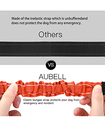 AUBELL Dog Seat Belt for Car,Updated 3-in-1 Adjustable Reflective Bungee Heavy Duty Dog Car Harness Tether with Clip Hook Latch & Buckle,Swivel Zinc Alloy Carabiner,Orange - color: Orange