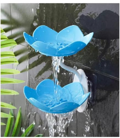 2 Pack Soap Dish Soap Holder for Shower Double Layer Suction Cup Wall Mounted NO-Drilling Self Draining Removable Bar for Shower Bathroom Bathtub Kitchen，Pink+Blue - color: D-pink+blue.