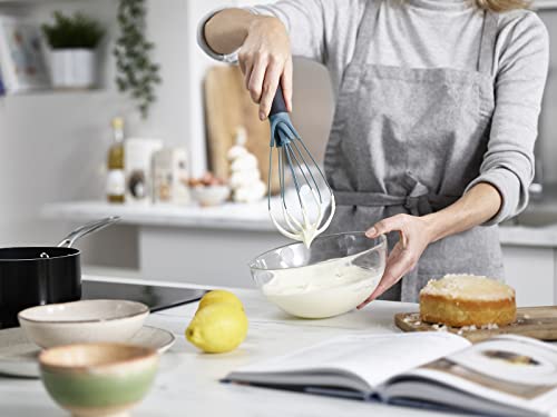 Joseph Joseph Twist Whisk 2-In-1 Collapsible Balloon and Flat Whisk Silicone Coated Steel Wire, Sky Blue - color: Blue