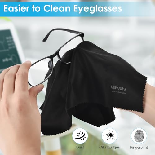 6PCS Large Eyeglass Cleaning Cloths, 12 x12 in Screen Cleaner | Large Size, Individually Wrapped, Easier to Grip and Use, Premium Microfiber Cleaning Cloth for Glasses, TV, Laptop Screens