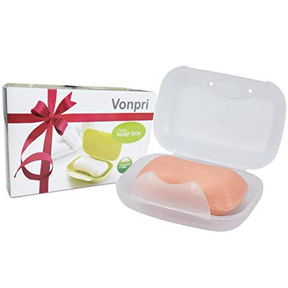 Soap Holder Container, Portable Bar Soap Saver Scrubber Case for Bathroom and Kitchen (Transparent) - color: Transparent