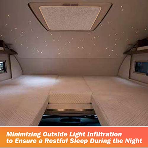 RV Roof Vent Skylight Insulator Window Cover, Sun Blackout Fabric for Camper (16 x 16 inch)- Brown - color: brown