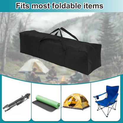 HARFINGTON 2pcs Camping Chair Replacement Bag 31.5" x 7.9" Folding Chair Carry Bag Oxford Cloth Storage Tent Bag with Handle Strap for Travel Outdoor Camping Sports, Black - size: 31.5" x 7.9"