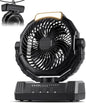 KopBeau Portable Camping Fan with Lights, 20000mAh Rechargeable Battery Operated Fan, Battery Powered Outdoor Beach Tent with 4 Speeds & Hook, Personal USB Table for Camping Accessories - size: Large