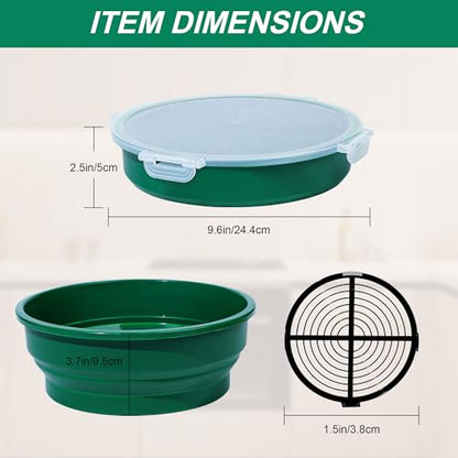 FJNATINH Collapsible Batter Bowl - Mess Free Better Breader Shaker Bowl with Lid Breading Shaker Container - Great for Fried Fish, Fried Chicken, Onion Rings, Wings & More,No Leak,Easy to Store - color: Olive Green