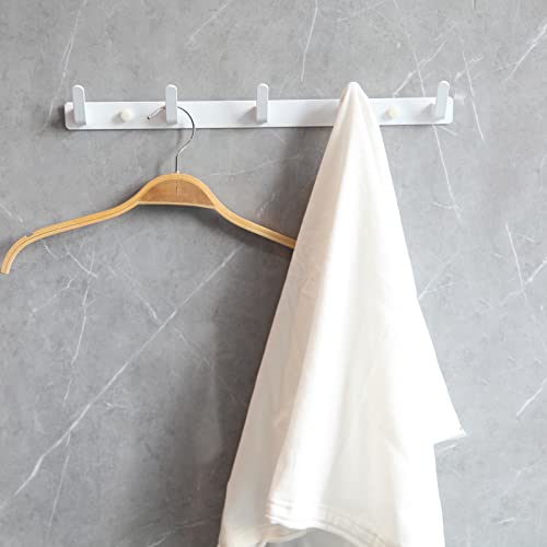 5 Hooks Matte White Bathroom Towel Hooks Mounted Wall Adhesive Heavy Duty Farmhouse Bath Coat Stick on Rack Hat Wall Hook Sticky White Kitchen Robe Rack Coat Hook White 5 Hooks Rack Towel for Bathroom - color: White, size: 17.12*1.18*1.38 inch（5hooks）