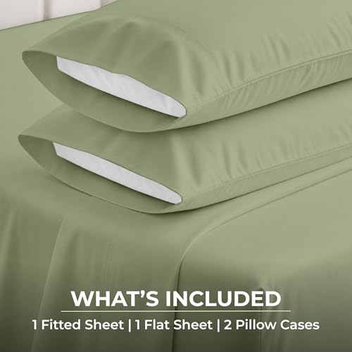 SGI bedding 100% Egyptian Cotton Sheets King Size – 600 Thread Count Sheets Set Soft, Cooling, 15" Deep Pocket, Luxury Hotel Bedding, Breathable, Durable - Moss - color: 11 - Moss, size: King