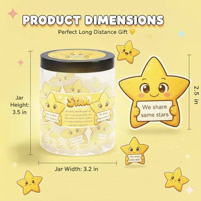 Long Distance Relationship Gift - Positive Star Jar with 60 Affirmation Cards, Moving Away Friendship, Star Gifts for Friend Couple Boyfriend Girlfriend Coworker, Inspirational Keepsake - color: Positive Star