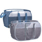 Pop Up Laundry Hamper，with Durable Handles collapsible laundry basket，Easy to Open and Fold for college Dorm,kids room，travel (blue+gray)… - color: blue+gray