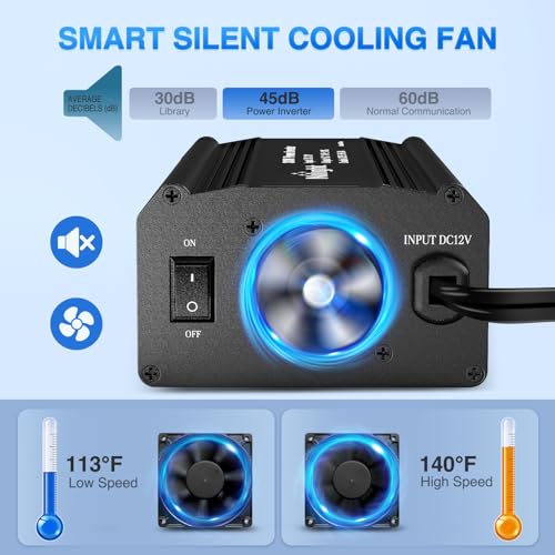 Nilight 300W Power Inverter 12V DC to 110V AC Car Charger Converter with 5.4A Dual USB Ports and 2 AC Outlets for Phones Tablets Laptop Computer Game Console Kindle iPad DVD Players Black - color: 300W USB*2 110V Outlet*2