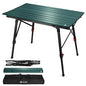 VILLEY Portable Camping Table with Adjustable Legs, Lightweight Aluminum Folding Beach Table with Carrying Bag for Outdoor Cooking, Picnic, Beach, Backyards, BBQ and Party - Green - color: Green