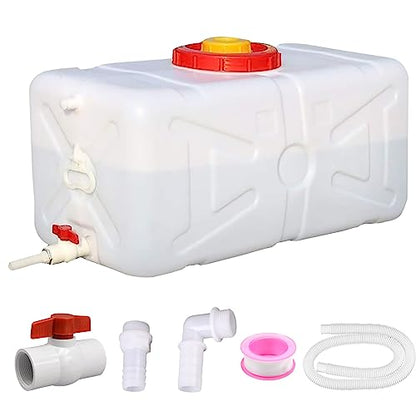 12 Gallon Portable Water Tank with Spigot&Hose, Water Storage Container for Camping, RV, Truck, Emergency Preparedness（Thickening） - color: 12 Gallon