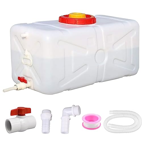 12 Gallon Portable Water Tank with Spigot&Hose, Water Storage Container for Camping, RV, Truck, Emergency Preparedness（Thickening） - color: 12 Gallon