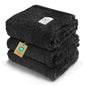1 Pack 3 Calming Blankets Fluffy Premium Fleece Pet Blanket Soft Sherpa Throw for Dog Puppy Cat Black Medium (30“x20'') - color: Black, size: Medium (Pack of 3)