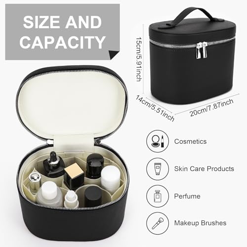 YFGBCX Makeup Bag Vanity Case with Removable Divider Travel Toiletry Bag Portable Cosmetic Bag Makeup Organizer Case - color: Black