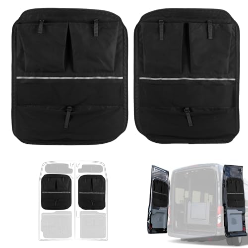 Storage Panels Compatible with 2015-2026 Ford Transit High/Mid Roof Van, Rear Door Middle Storage Panel Organizer, Heavy-Duty Multi-Layer Material for Van Life Gear, Middle