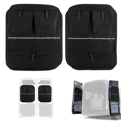 Storage Panels Compatible with 2015-2026 Ford Transit High/Mid Roof Van, Rear Door Middle Storage Panel Organizer, Heavy-Duty Multi-Layer Material for Van Life Gear, Middle