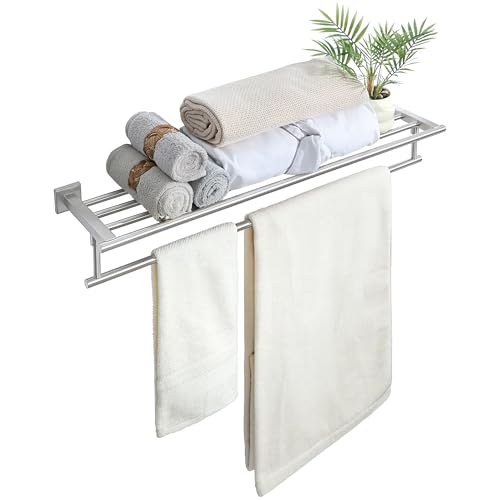 Alise Towel Racks for Bathroom Wall Mounted,Bathroom Towel Rack with Tower Bar,32 Inch Double Towel Racks for Bathroom,SUS304 Stainless Steel Bathroom Towel Holder Brushed Nickel - color: Brushed Nickel, size: 32-Inch
