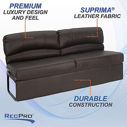 RecPro Charles RV Jackknife Sofa | Love Seat | Sleeper Sofa | Length Options 62", 68", 72" (72 Inch, Chestnut) - color: Chestnut, size: 72 Inch