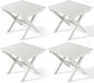 SERWALL Folding Outdoor Side Table Set of 4, Small Adirondack Side Table, White - color: White, size: Foldable 4-pack
