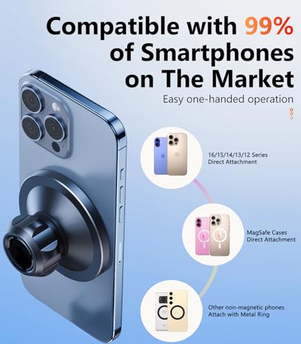 Metal Magnetic 17mm Ball Mount Phone Holder Base for Car Mount Replace Joint [Dual Head Screen Phone Holder Clip Head Accessory] - color: Metallic Black