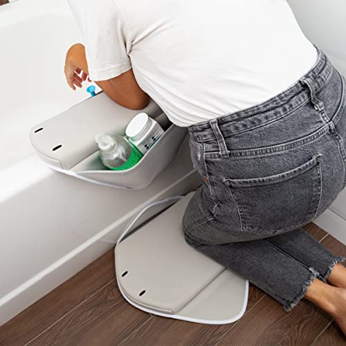 Ubbi Cushioned Kneeler Pad for Baby and Toddler Bath Time, Non-Slip Parent Knee Cushion, Easy-Clean Bath Accessory, Gray Stingray - style: Kneeler Pad